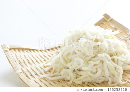 Cut dried daikon radish with water Cut dried daikon radish with water 126258316