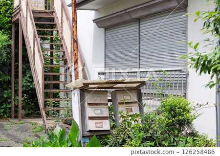 A mailbox in an abandoned apartment A mailbox in an abandoned apartment 126258486