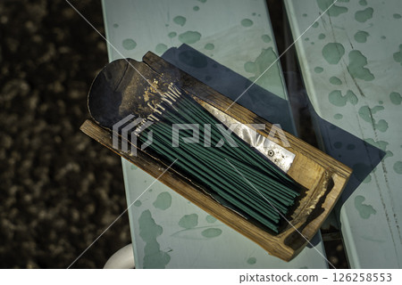 Incense stick with fire 126258553