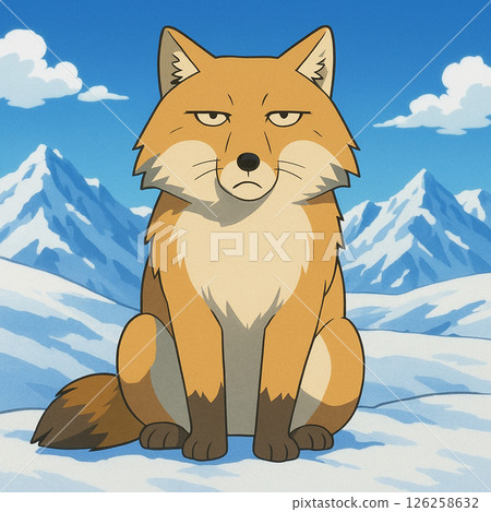 Tibetan fox (snowy mountain) 126258632