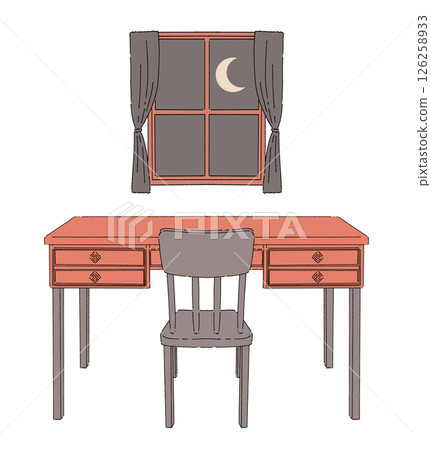 晚上的書桌插圖 126258933