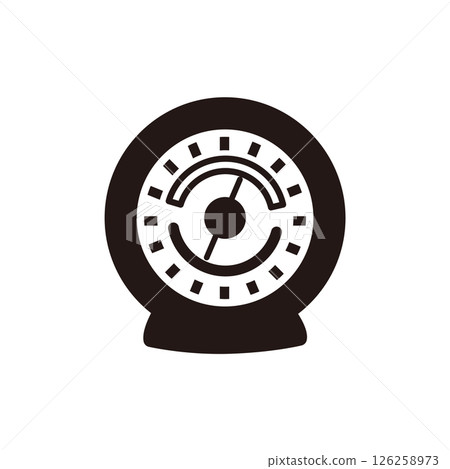 溫濕度計簡單的黑白圖標 126258973
