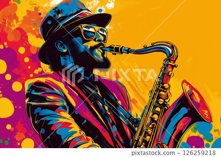 AI-generated imagery: Funky 70s jazz players 126259218