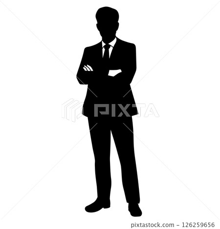 Silhouette illustration of a male businessman in a suit 126259656