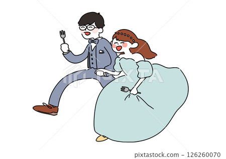 婚禮插畫：熱愛美食的新郎新娘 126260070