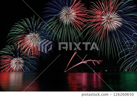 Kasumi Fireworks Festival, Sea of Japan, Fireworks Festival on the Sea, Hyogo Prefecture Kasumi Fireworks Festival, Sea of Japan, Fireworks Festival on the Sea, Hyogo Prefecture 126260650