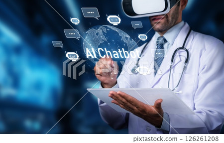 Virtual Reality and AI Chatbot in Healthcare, Medical Professional Using Technology, Innovative Communication and Patient Interaction. PHMT Virtual Reality and AI Chatbot in Healthcare, Medical Professional Using Technology, Innovative Communication and Patient Interaction. PHMT 126261208