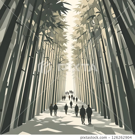 Pathway Through Bamboo 126262904