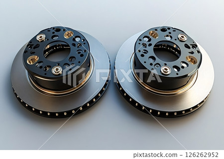 Two performance brake discs with floating rotors and hats Two performance brake discs with floating rotors and hats 126262952