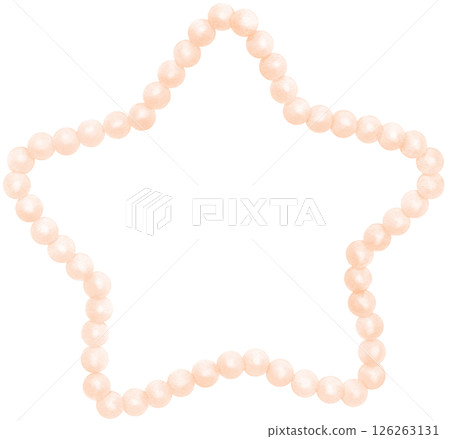 Retro White Pearl Frame Star Shape watercolor 126263131