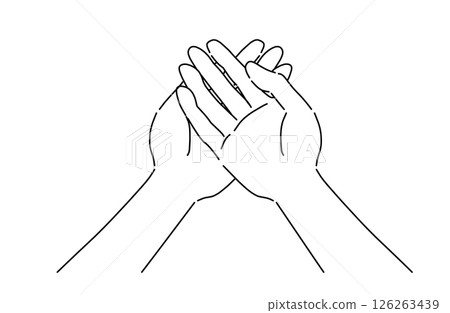 Both hands, palms facing up, as if scooping something Both hands, palms facing up, as if scooping something 126263439