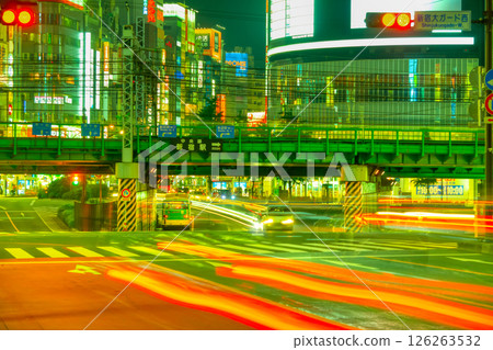 新宿夜景、大守衛、光路 新宿夜景、大守衛、光路 126263532