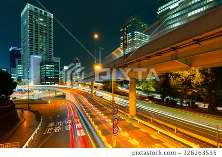 Tokyo night view, Akasaka Mitsuke intersection Tokyo night view, Akasaka Mitsuke intersection 126263535