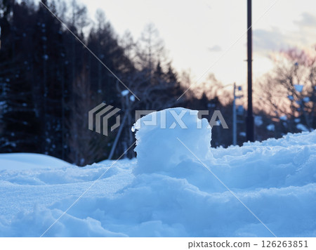 Snow scene in a rural village in winter Snow scene in a rural village in winter 126263851