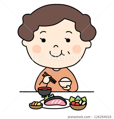 媽媽正在吃飯 媽媽正在吃飯 126264028