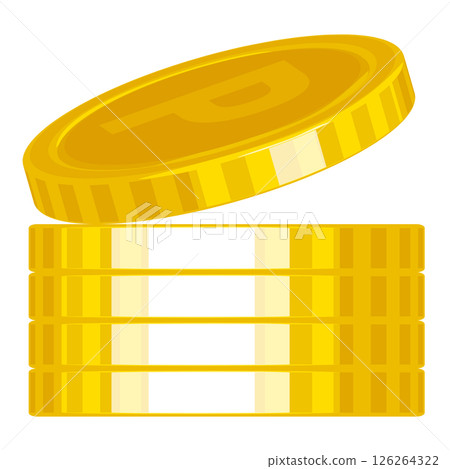 Sparkling gold point coin illustration image material 126264322