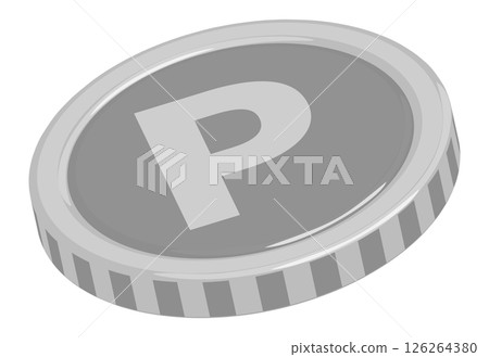 閃閃發光的銀點硬幣插圖圖像素材 126264380
