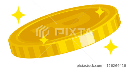 Sparkling gold point coin illustration image material 126264416