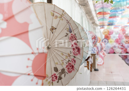 Herb garden's colorful "Umbrella Sky", Inawashiro Town, Fukushima Prefecture Herb garden's colorful "Umbrella Sky", Inawashiro Town, Fukushima Prefecture 126264431
