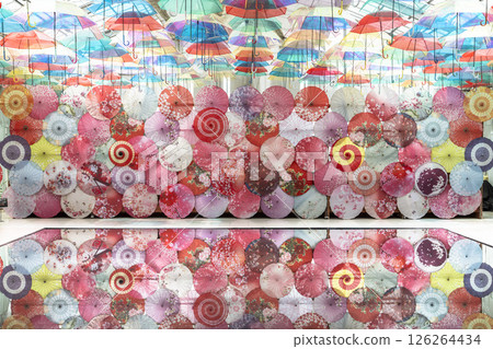 福島縣豬苗代町香草園色彩繽紛的“雨傘天空” 福島縣豬苗代町香草園色彩繽紛的“雨傘天空” 126264434