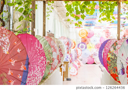 Herb garden's colorful "Umbrella Sky", Inawashiro Town, Fukushima Prefecture 126264436