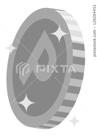 Sparkling silver point coin illustration image material 126264452