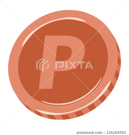 Sparkling bronze point coin illustration image material 126264505
