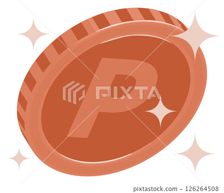 Sparkling bronze point coin illustration image material Sparkling bronze point coin illustration image material 126264508