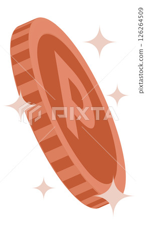 Sparkling bronze point coin illustration image material Sparkling bronze point coin illustration image material 126264509