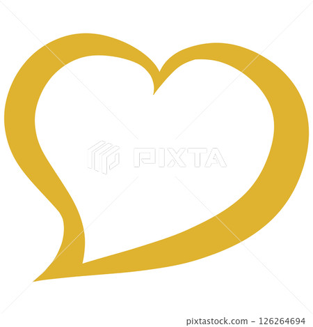 Yellow speech bubble style heart symbol 126264694