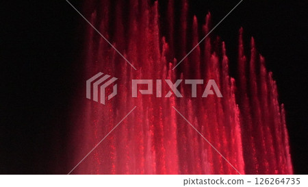 Fountains Red Water Night Show: Italy, nighttime display, artistic water jets. Fountains Red Water Night Show: Italy, nighttime display, artistic water jets. 126264735
