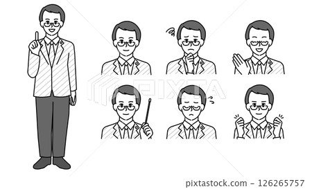 Set A of illustrations of male lawyers in formal suits (full body, bust up, expressive expressions and poses) Set A of illustrations of male lawyers in formal suits (full body, bust up, expressive expressions and poses) 126265757