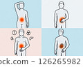 Comprehensive design set graphics about men's health combines hormone balance icons single layout, design offers comprehensive health narrative, graphics design modern medical marketing strategies 126265982