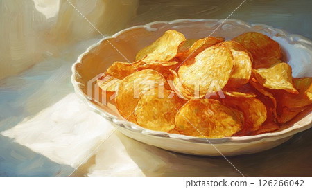 Potato chips on a plate_1 126266042