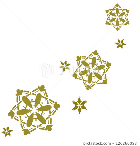Dark yellow lace-like snowflake decoration Dark yellow lace-like snowflake decoration 126266058