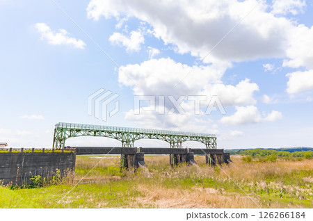 The gate of the old movable dam preserved at Okawazu Water Diversion Park (Shinano River) The gate of the old movable dam preserved at Okawazu Water Diversion Park (Shinano River) 126266184
