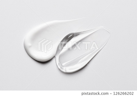 A sample of white and transparent cosmetic cream A sample of white and transparent cosmetic cream 126266202