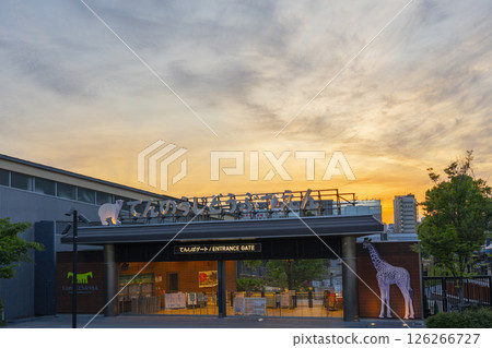 夕陽下的天王寺動物園天芝門 126266727