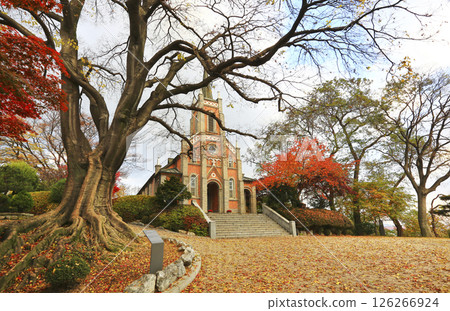 Autumn scenery of a Korean cathedral with a long history 126266924