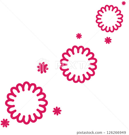 許多鮮豔的粉紅色花朵 126266949