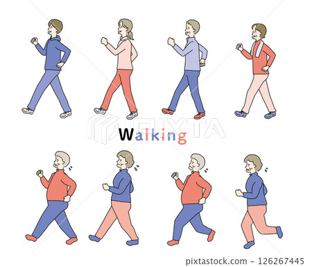 一組行走的人 一組行走的人 126267445