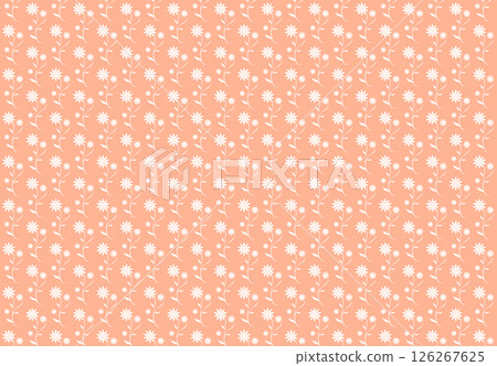 白色小花無縫圖案背景 |花卉背景粉紅色小花朵圖案 126267625