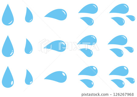 Sweat mark and water drop mark illustration set 126267968