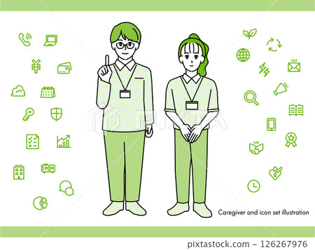 消防員男女插圖素材套裝A(全身、半身、富有表現力的表情和姿勢) 消防員男女插圖素材套裝A(全身、半身、富有表現力的表情和姿勢) 126267976