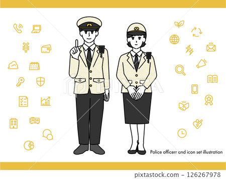 消防員男女插圖素材套裝A(全身、半身、富有表現力的表情和姿勢) 消防員男女插圖素材套裝A(全身、半身、富有表現力的表情和姿勢) 126267978