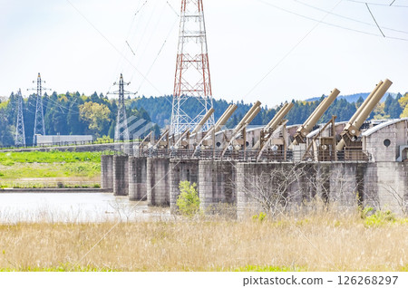 The Okawazu movable weir completed in 2011 126268297