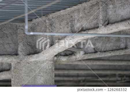 Image of steel frame fireproof coating Image of steel frame fireproof coating 126268332