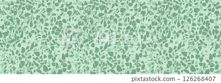 Seamless green terrazzo pattern with marble texture. Modern abstract vector design 126268407