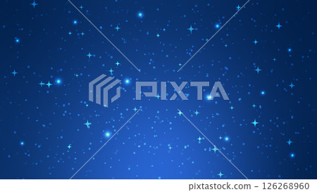 starry night sky with shiny stars. landscape cartoon background scene 126268960