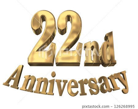 3DCG text "22nd Anniversary/22nd Anniversary Mark Sparkle" 126268995